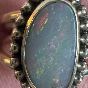 Elegant 925 Sterling Silver Opal Ring